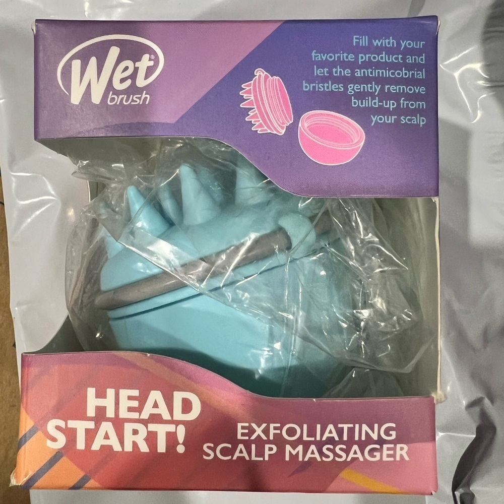 Wet Brush exfoliating scalp massager blue new NIB